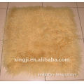 dyed yellow color Mongolian lamb fur pillow with colth for sofa